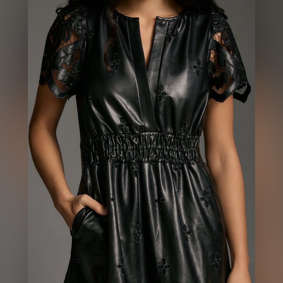 The Somerset Maxi Dress: Faux Leather Embroidered Edition by Anthropologie - Picture 3 of 6